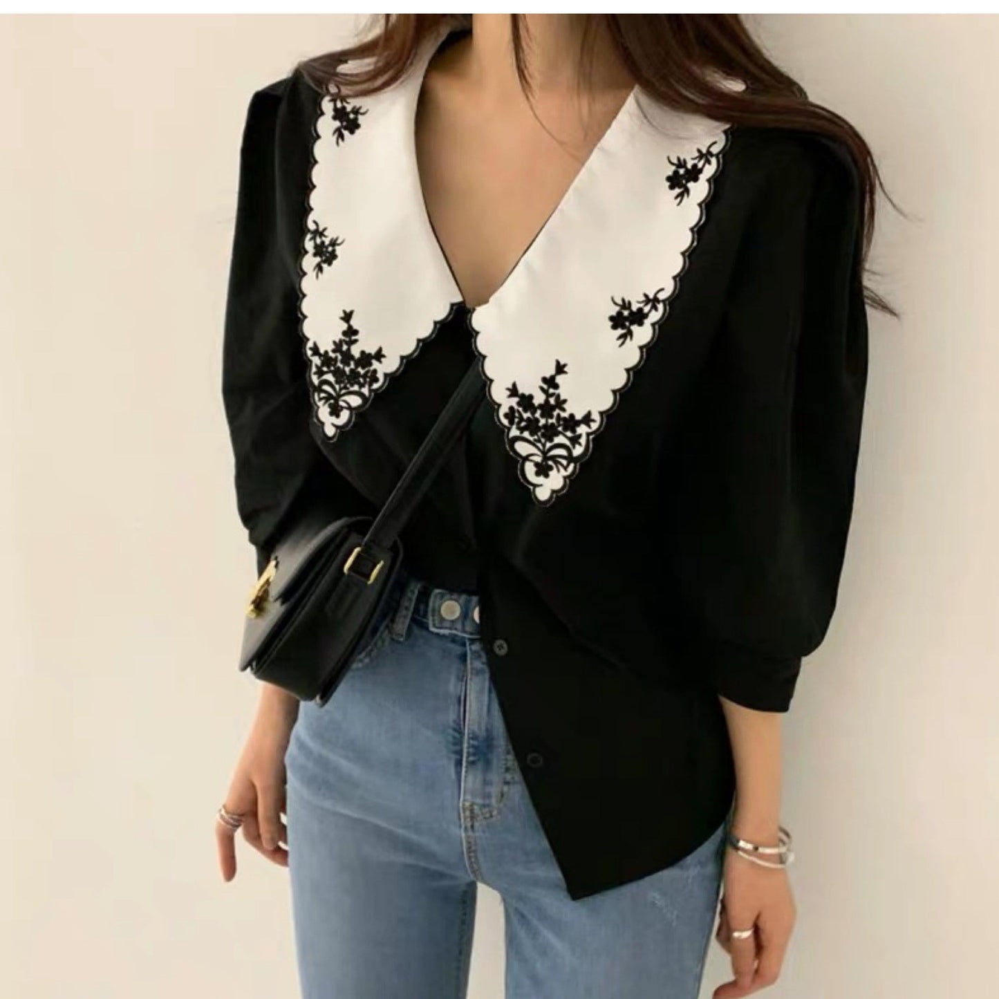 Tempa Vintage Blouse In Black