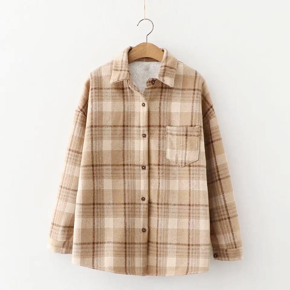 Dorian Statement Plaid Shirt In Brown