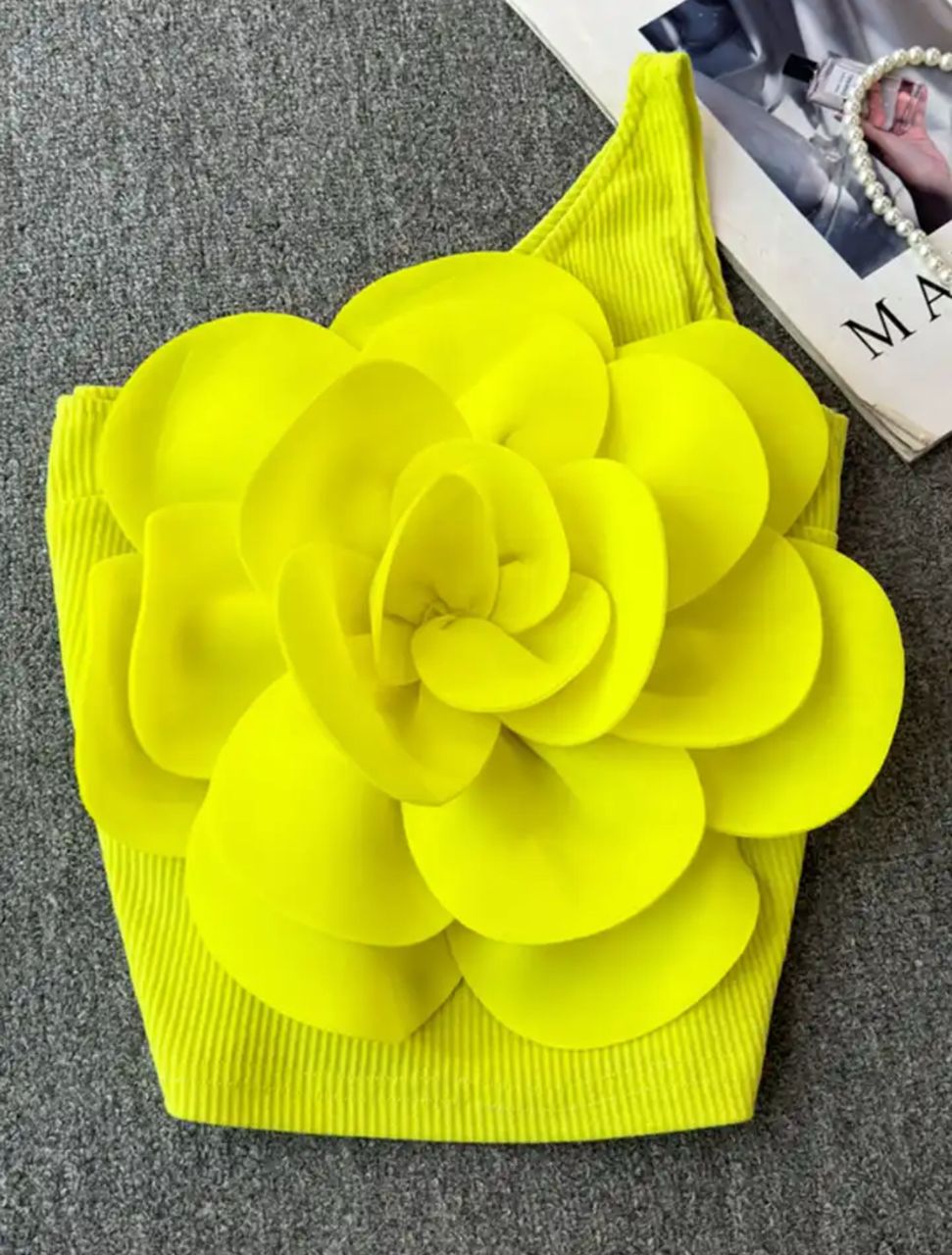 Saly Rosette Oneshoulder Top