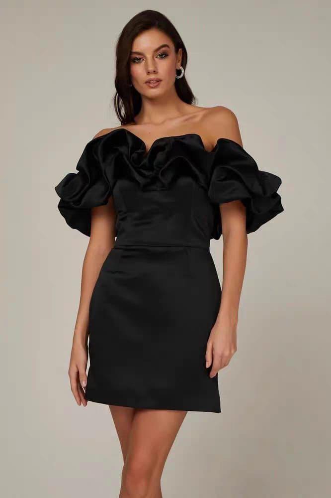 Cyrene Ruffle Off Shoulder Dress